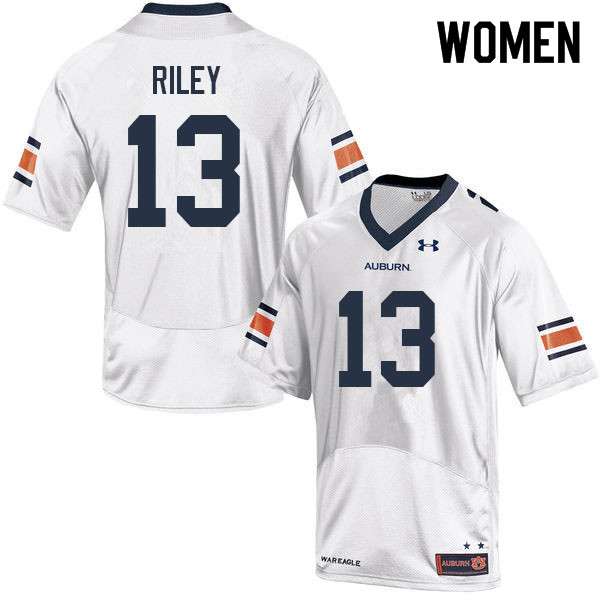 Auburn Tigers Women's Cam Riley #13 White Under Armour Stitched College 2022 NCAA Authentic Football Jersey FTY0574GN